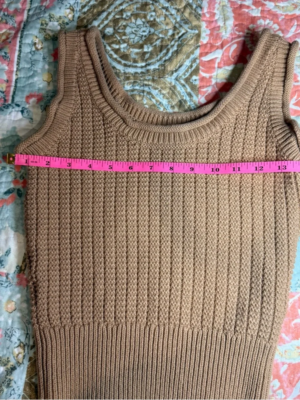 Quince 100% Organic Cotton Waffle Cropped Sweater Tank Coastal cropped Fit XS - Picture 8 of 13